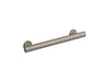 Sterling18"straightgrabbar - Nickel Frame Finish with Smooth/Clear Glass Texture