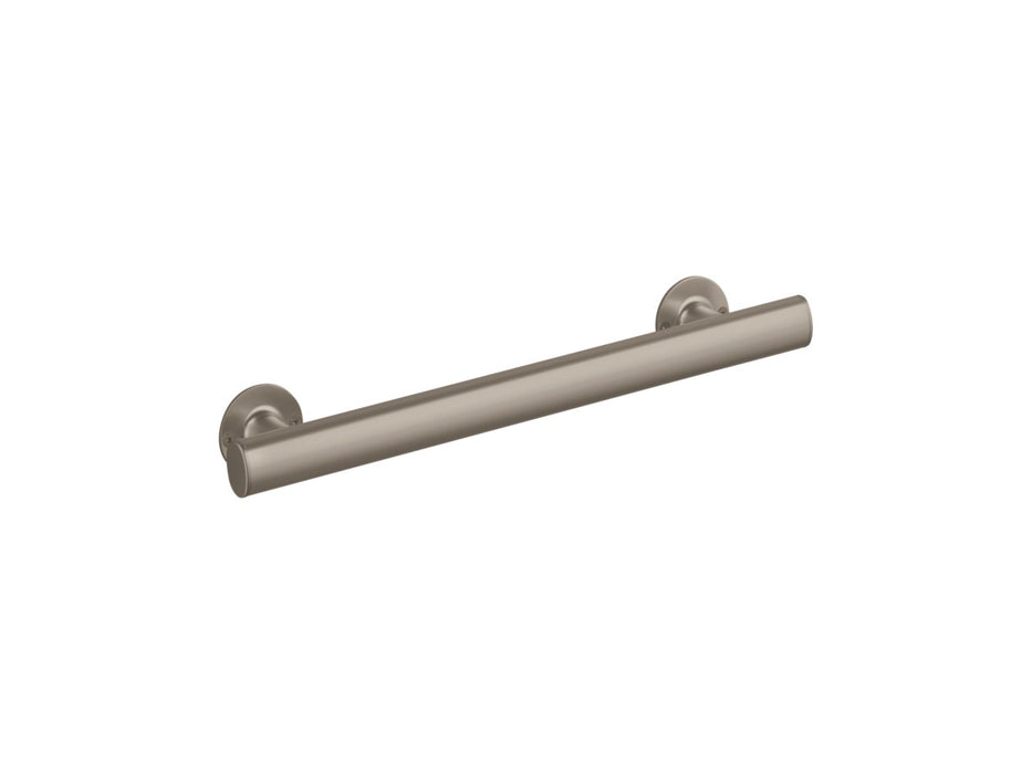 Sterling18"straightgrabbar - Nickel Frame Finish with Smooth/Clear Glass Texture