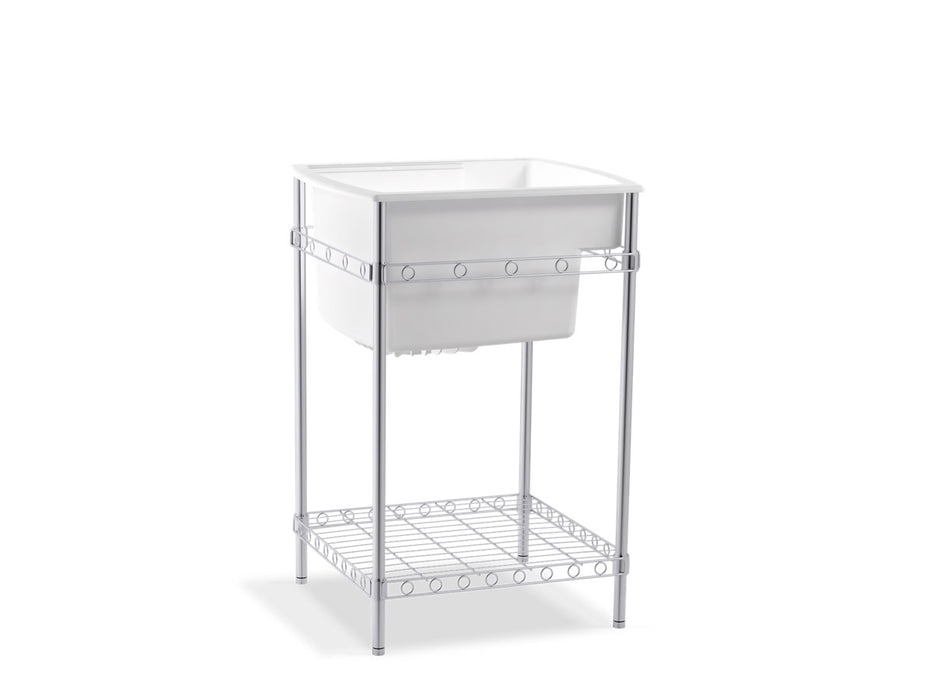 Sterling Latitude 25" freestanding utility sink with stand - White