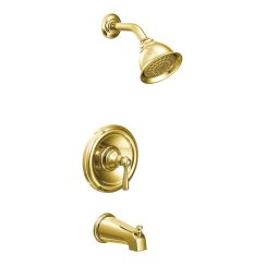Moen T2113 Kingsley Collection Single Handle Posi-Temp Pressure Balanced Tub and Shower Trim in Polished Brass