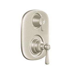 Moen T4111 Kingsley Double Handle Moentrol Pressure Balanced with Volume Control and Integrated Diverter Valve Trim in Brushed Nickel