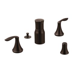 Moen T5220 Eva Collection Two Handle Bidet Faucet with Metal Waste Assembly in Oil Rubbed Bronze