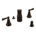 Moen T5245 Wynford Double Handle Widespread Bidet Faucet with Pop-Up Waste Assembly in Oil Rubbed Bronze