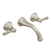Moen T6107 Kingsley Wall Mount Two Handle Low-Arc Bathroom Faucet Trim Kit in Brushed Nickel