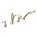 Moen T654 Wynford Two Handle Deck Mount Roman Tub Faucet with Handshower in Brushed Nickel