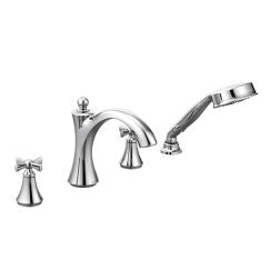 Moen T658 Wynford Two Handle Diverter Roman Tub Faucet Includes Hand Shower in Chrome