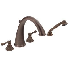 Moen T922 Kingsley Two Handle High Arc Roman Tub Faucet Includes Hand Shower in Oil Rubbed Bronze