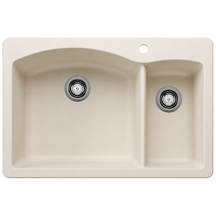 BLANCO 443062 Diamond 1-1/2 Double Bowl Dual Mount Kitchen Sink - Soft White