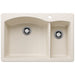 BLANCO 443062 Diamond 1-1/2 Double Bowl Dual Mount Kitchen Sink - Soft White