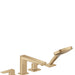hansgrohe Metropol 4-Hole Roman Tub Set Trim with Lever Handles and 1.75 GPM Handshower