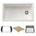BLANCO Inteos SILGRANIT 33" Single Bowl Reversible Undermount Workstation Kitchen Sink - White