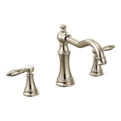 Moen TS22103 Weymouth Two Handle High Arc Roman Tub Faucet in Polished Nickel