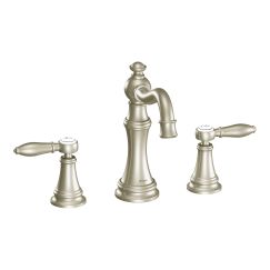 Moen TS42108 Weymouth Two Handle High Arc Bathroom Faucet in Brushed Nickel
