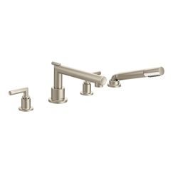 Moen TS93004 Arris Two Handle Diverter Roman Tub Faucet Includes Hand Shower in Brushed Nickel