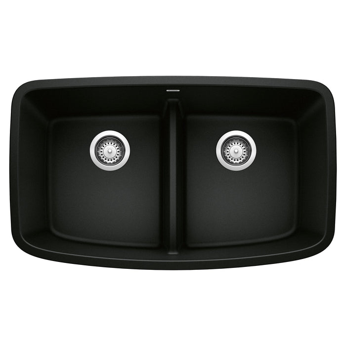 BLANCO 442940 Valea Equal Double Bowl Kitchen Sink with Low Divide - Coal Black