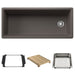 BLANCO Inteos SILGRANIT 45" Single Bowl Reversible Undermount Workstation Kitchen Sink - Volcano Gray