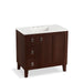 KOHLER K-99533-LGL-1WG Poplin 36" bathroom vanity cabinet with legs, 1 door and 3 drawers on left
