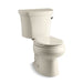 KOHLER 3947-TR-47 Wellworth Two-Piece Round-Front 1.28 Gpf Toilet With Right-Hand Trip Lever, Tank Cover Locks And 14" Rough-In in Almond