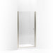 KOHLER 702410-L-MX Fluence Pivot Shower Door, 65-1/2" H X 35 - 36-1/2" W, With 1/4" Thick Crystal Clear Glass in Matte Nickel