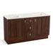 KOHLER K-99537-TKSD-1WE Poplin 60" bathroom vanity cabinet with toe kick, 2 doors and 3 drawers, split top drawer