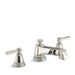 KOHLER T13140-4B-SN Pinstripe Deck-Mount Bath Faucet Trim For High-Flow Valve With Lever Handles, Valve Not Included in Vibrant Polished Nickel
