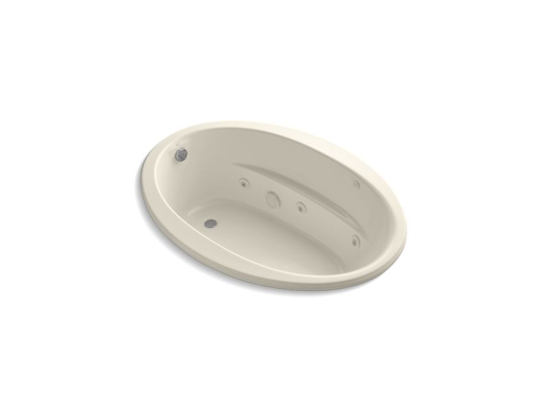 KOHLER K-1162-S1H-47 Sunward 60" x 42" oval drop-in whirlpool with heater