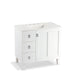 KOHLER K-99533-LGL-1WA Poplin 36" bathroom vanity cabinet with legs, 1 door and 3 drawers on left