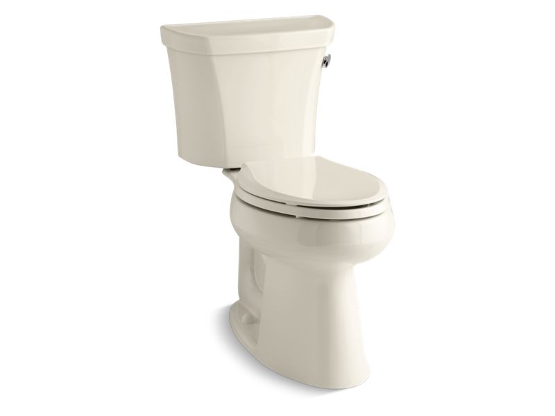 KOHLER 3889-TR-47 Highline Comfort Height Two-Piece Elongated 1.28 Gpf Chair Height Toilet With Right-Hand Trip Lever, Tank Cover Locks And 10" Rough-In in Almond