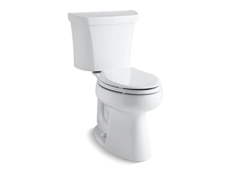 KOHLER 3979-RA-0 Highline Comfort Height Two-Piece Elongated 1.6 Gpf Chair Height Toilet With Right-Hand Trip Lever in White