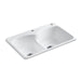 KOHLER K-6626-2 Langlade 33" x 22" x 9-5/8" top-mount Smart Divide double-equal kitchen sink with one faucet hole and one accessory hole