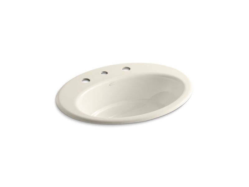 KOHLER K-2907-8-47 Thoreau Drop-in bathroom sink with 8" widespread faucet holes
