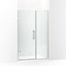 KOHLER 27607-10L-BNK Components 71-1/2" X 46-3/4" Frameless Pivot Shower Door With 3/8" Crystal Clear Glass And Back-To-Back Vertical Door Pulls in Anodized Brushed Nickel