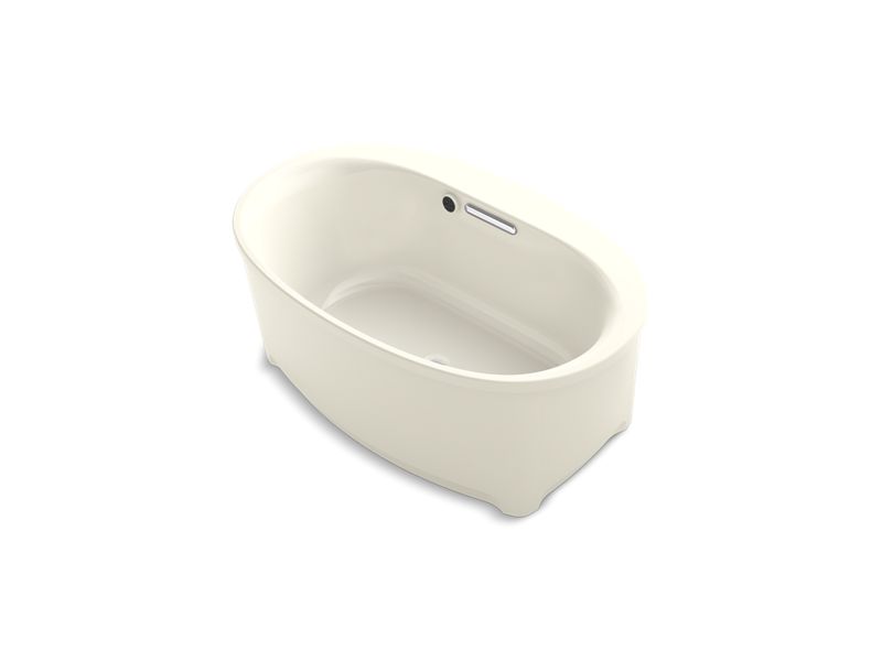 KOHLER 5701-W1-96 Underscore Oval 60" X 36" Freestanding Bath With Bask(R) Heated Surface in Biscuit
