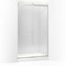 KOHLER 706017-L-NX Levity Sliding Shower Door, 82" H X 44-5/8 - 47-5/8" W, With 3/8" Thick Crystal Clear Glass And Square Towel Bar in Brushed Nickel