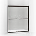 KOHLER 709064-D3-ABZ Gradient Sliding Shower Door, 70-1/16" H X 59-5/8" W, With 1/4" Thick Frosted Glass in Anodized Dark Bronze