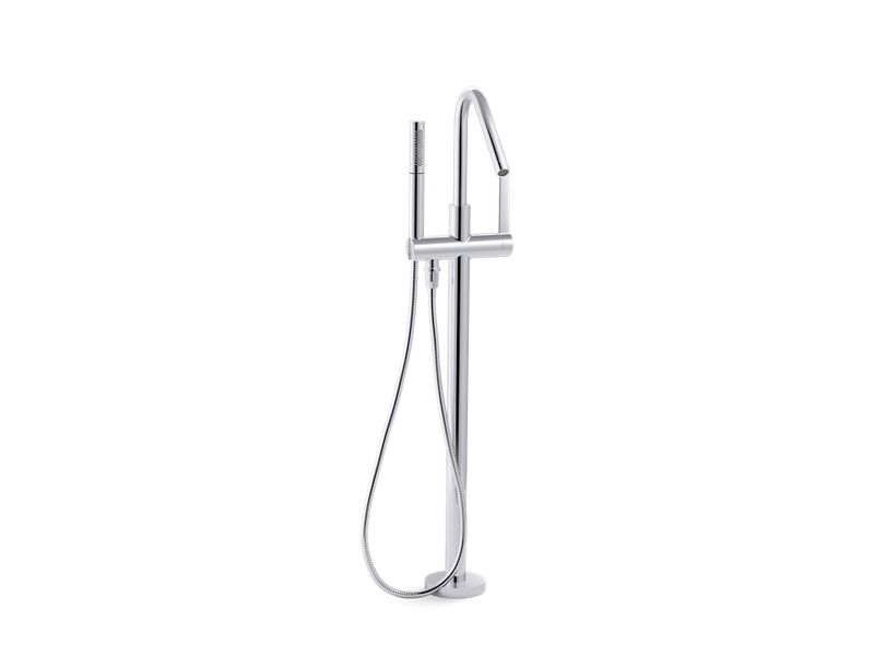 KOHLER T97344-4-CP Stillness Floor-Mount Bath Filler Trim With Handshower in Polished Chrome