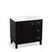 KOHLER K-99507-LGR-1WU Jacquard 36" bathroom vanity cabinet with furniture legs, 1 door and 3 drawers on right