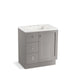 KOHLER K-99530-TKL-1WT Poplin 30" bathroom vanity cabinet with toe kick, 1 door and 3 drawers on left