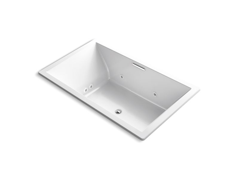 KOHLER K-1174-XH2G-0 Underscore Rectangle 72" x 42" drop-in whirlpool + BubbleMassage(TM) Air Bath with center drain