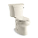KOHLER 3948-RZ-47 Wellworth Two-Piece Elongated 1.28 Gpf Toilet With Right-Hand Trip Lever, Tank Cover Locks, Insulated Tank And 14" Rough-In in Almond