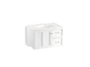KOHLER K-99517-R-1WA Damask 30" wall-hung bathroom vanity cabinet with 1 door and 2 drawers on right