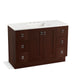 KOHLER K-99535-TK-1WG Poplin 48" bathroom vanity cabinet with toe kick, 2 doors and 6 drawers