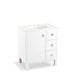 KOHLER K-99504-LGR-1WA Jacquard 30" bathroom vanity cabinet with furniture legs, 1 door and 3 drawers on right