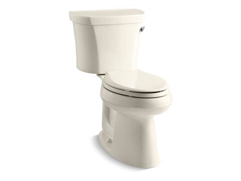 KOHLER 3949-RZ-47 Highline Comfort Height Two-Piece Elongated 1.28 Gpf Chair Height Toilet With Right-Hand Trip Lever, Tank Cover Locks, Insulated Tank And 14" Rough-In in Almond