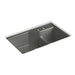 KOHLER K-6411-2 Indio 33" x 21-1/8" x 9-3/4" Smart Divide undermount large/small double-bowl workstation kitchen sink...