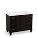 KOHLER K-99563-LG-1WU Damask 42" bathroom vanity cabinet with furniture legs, 1 door and 6 drawers