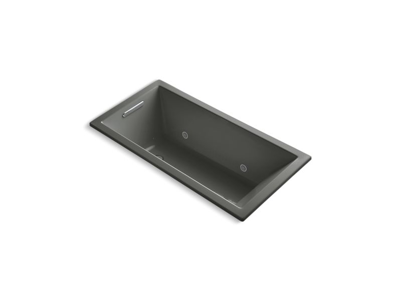 KOHLER K-1167-GVBCW-58 Underscore Rectangle 60" x 30" drop-in VibrAcoustic + BubbleMassage Air Bath with Bask(TM) heated surface and chromatherapy