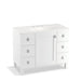 KOHLER K-99562-LG-1WA Poplin 42" bathroom vanity cabinet with legs, 1 door and 6 drawers