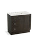 KOHLER K-99533-TKL-1WC Poplin 36" bathroom vanity cabinet with toe kick, 1 door and 3 drawers on left