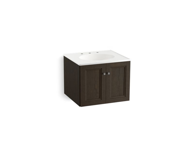 KOHLER K-99513-1WC Damask 24" wall-hung bathroom vanity cabinet with 2 doors